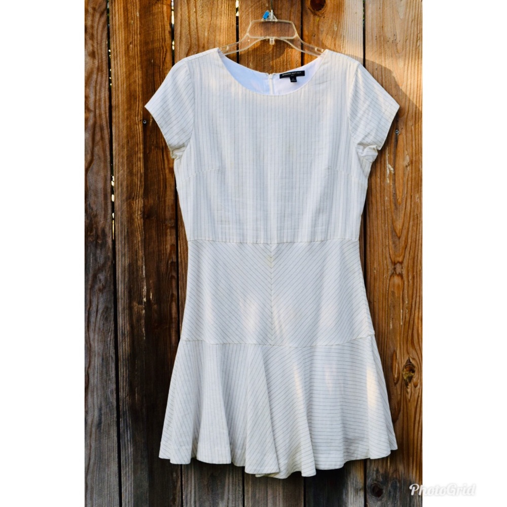 Banana Republic White Pin Striped Dress Size 12